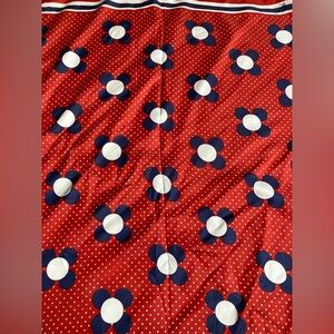 Red Floral Polka Dot Silky Scarf